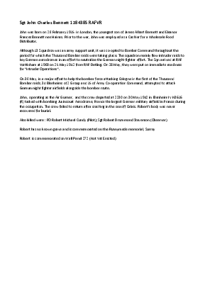 A preview of a PDF biography for Bennett, John Charles